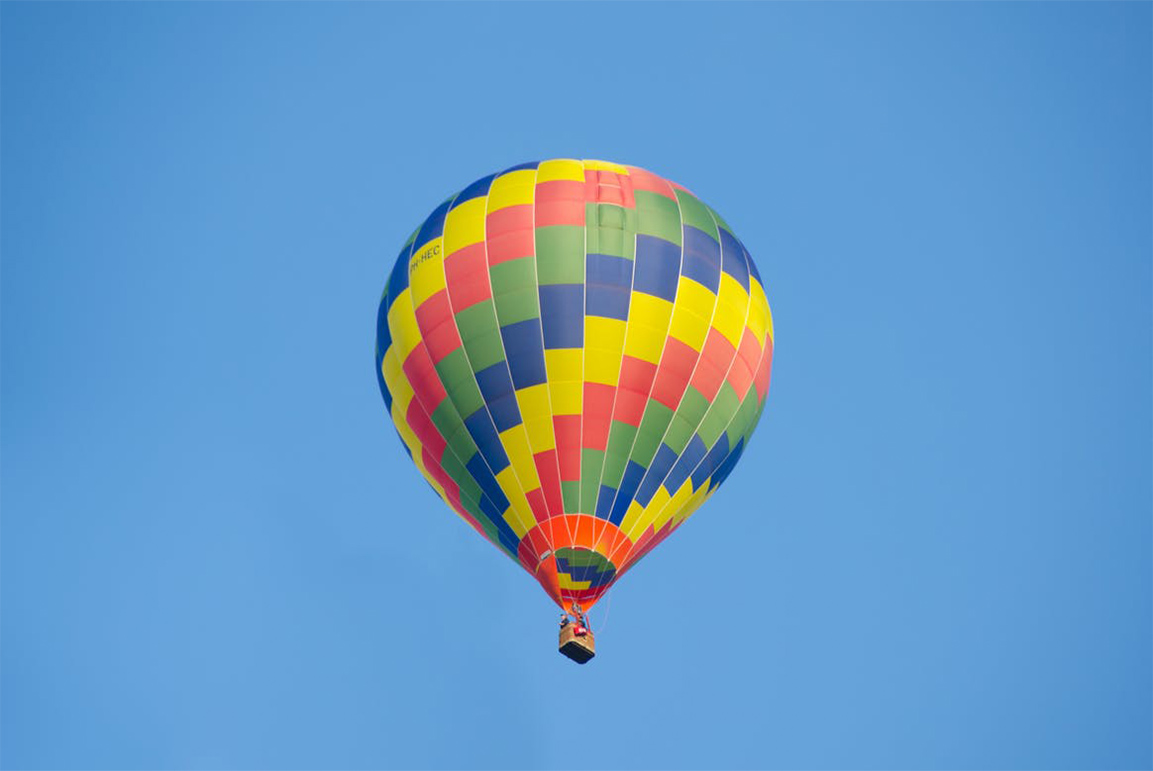 Rainbow inspired hot air balloon